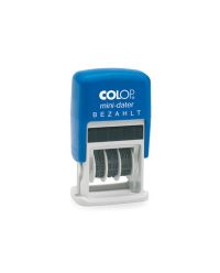 Colop Mini Dater S160/L2 mit Datum rot und Wortabdruck BEZAHLT  ZWEIFARBIG