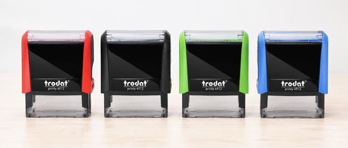 Der Trodat Printy 4912 in verschiedenen Gehäusefarben